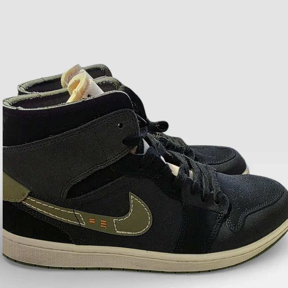 Nike Air Jordan 1 Men's Size 11‎ Mid SE Craft Olive Green Grey high tops Jumpman